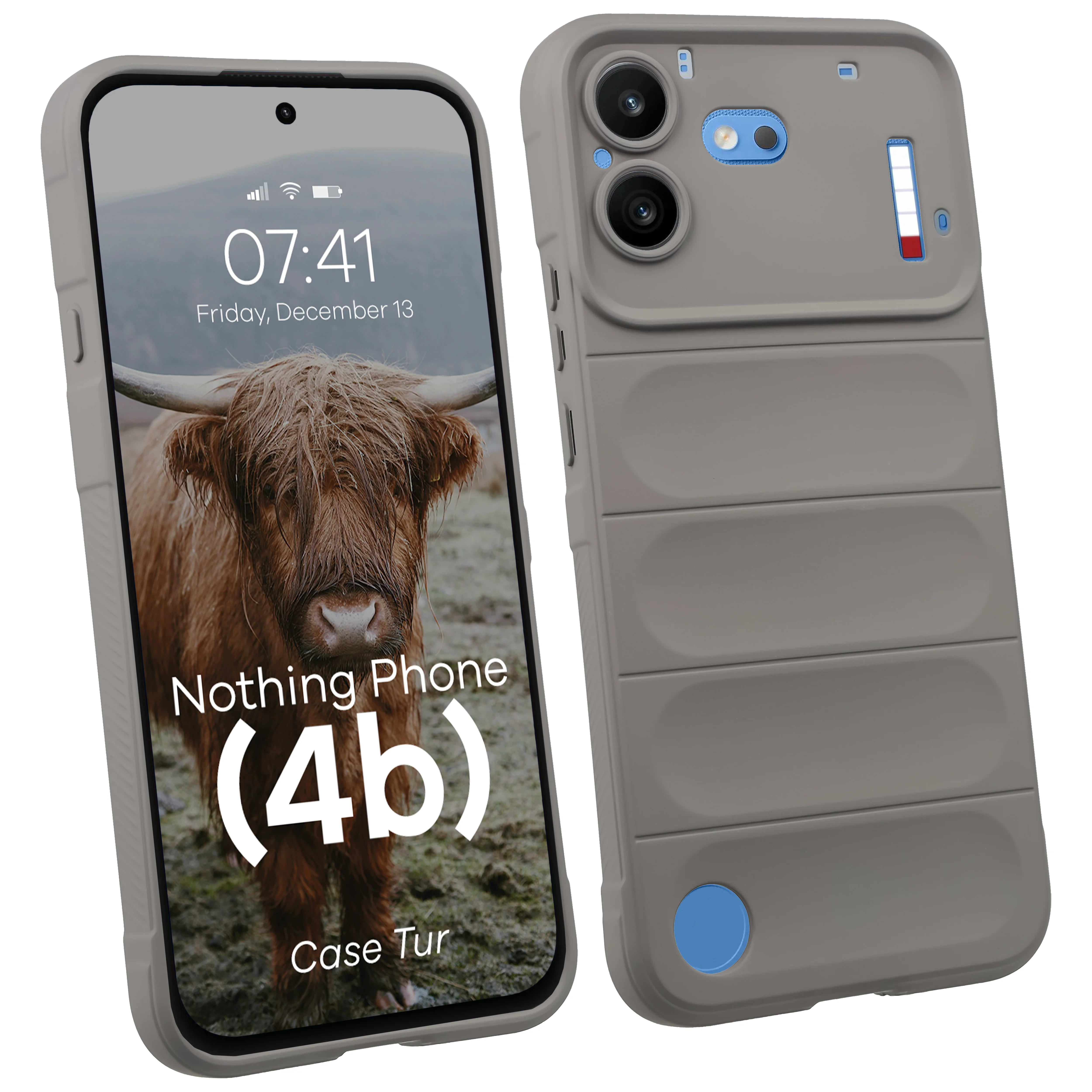 Robuste Handyhülle für Nothing Phone (4b), Bizon Case Tur, Hellgrau (1/8)