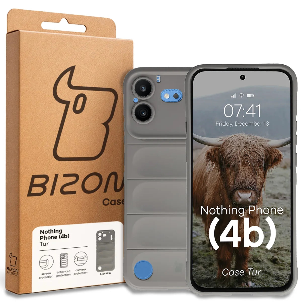 Robuste Handyhülle für Nothing Phone (4b), Bizon Case Tur, Hellgrau (8/8)