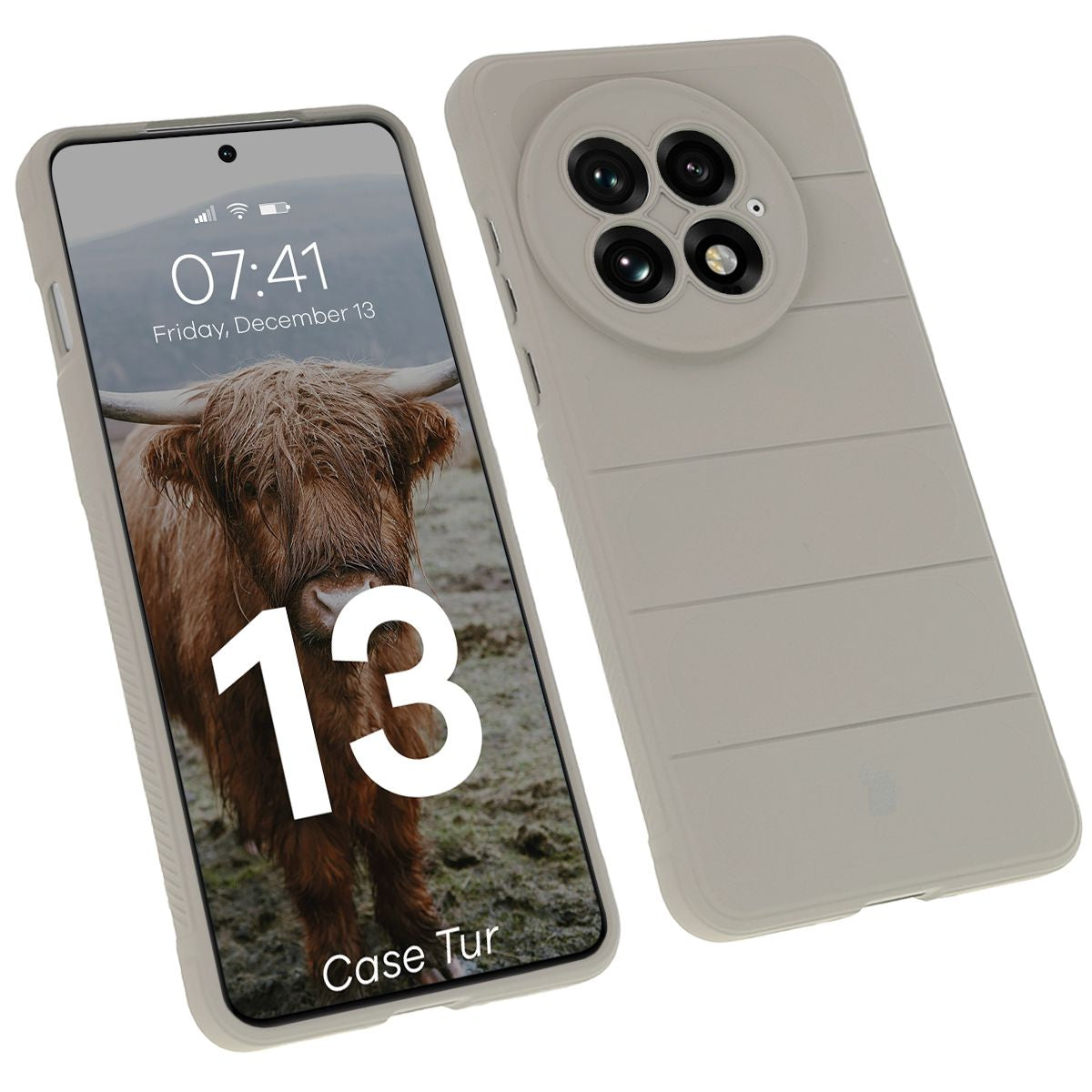 Robuste Handyhülle für OnePlus 13, Bizon Case Tur, Hellgrau