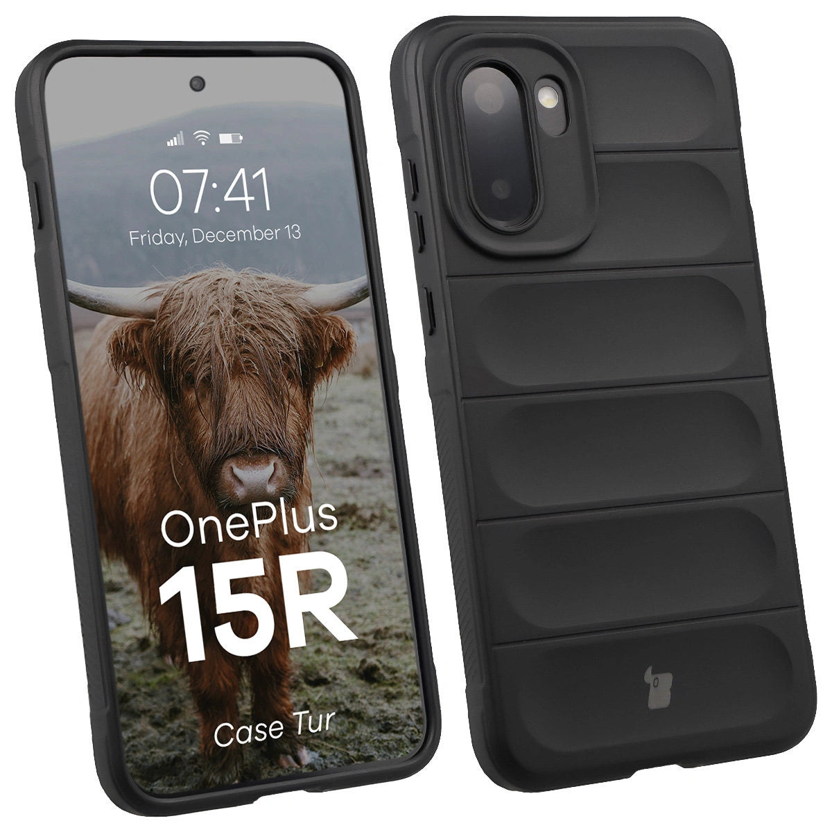 Robuste Handyhülle für OnePlus 15R, Bizon Case Tur, Schwarz