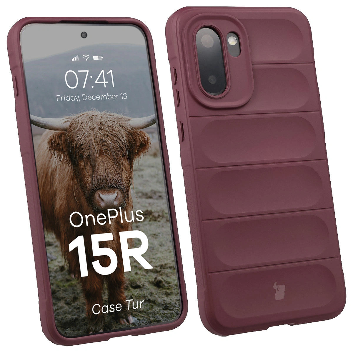 Robuste Handyhülle für OnePlus 15R, Bizon Case Tur, Burgunderrot