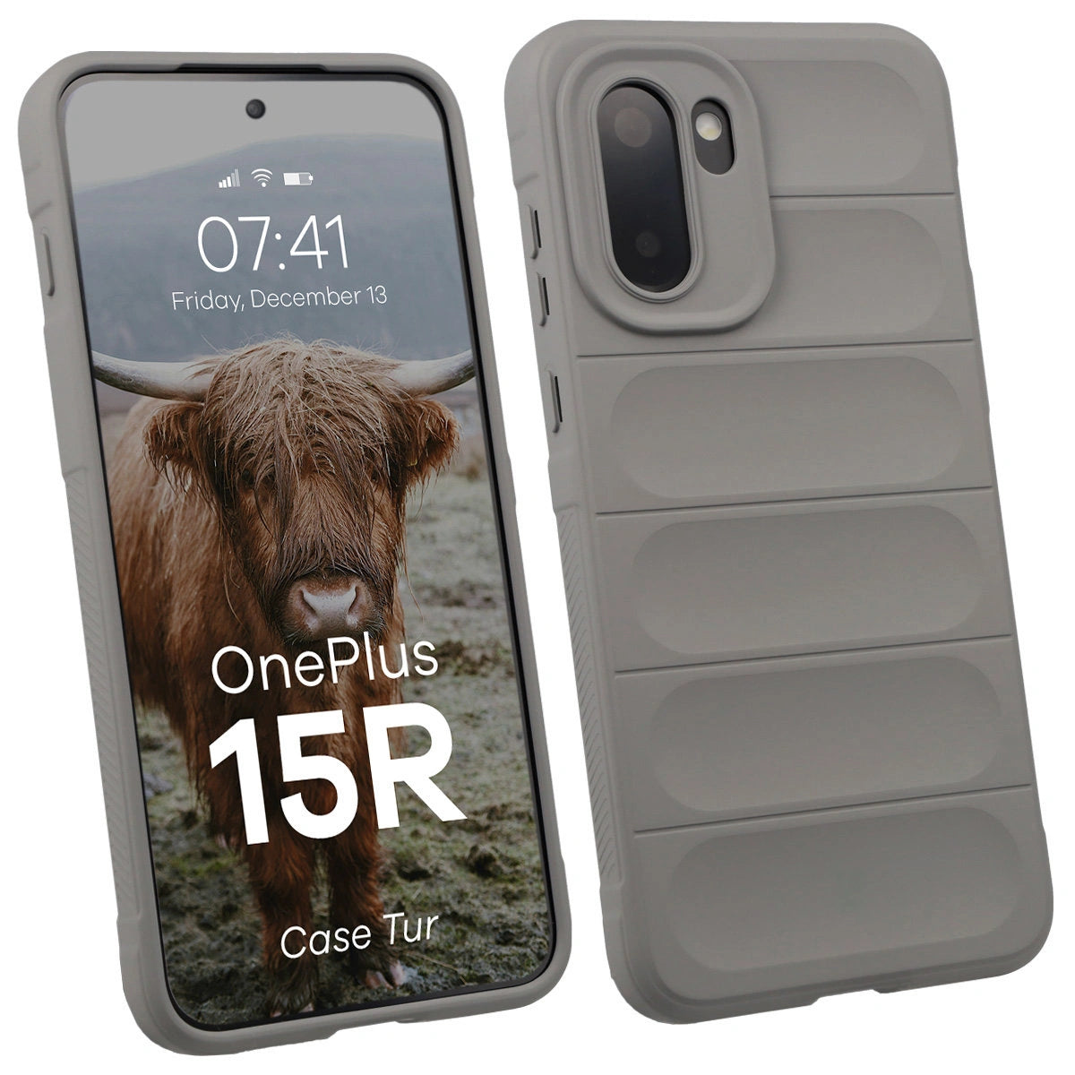 Robuste Handyhülle für OnePlus 15R, Bizon Case Tur, Hellgrau