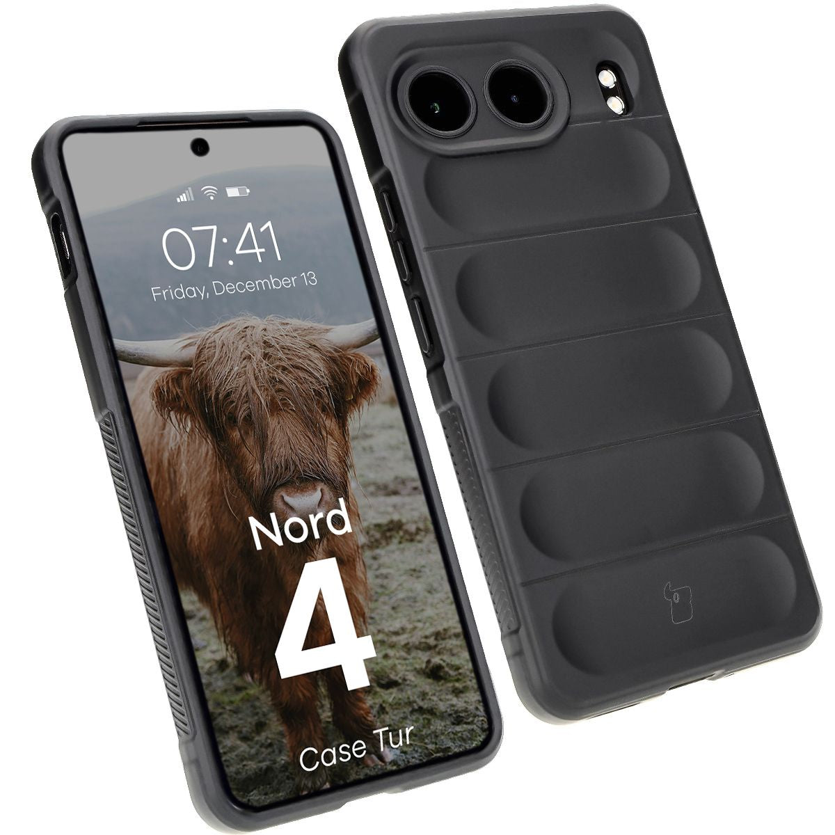 Robuste Handyhülle für OnePlus Nord 4, Bizon Case Tur, Schwarz