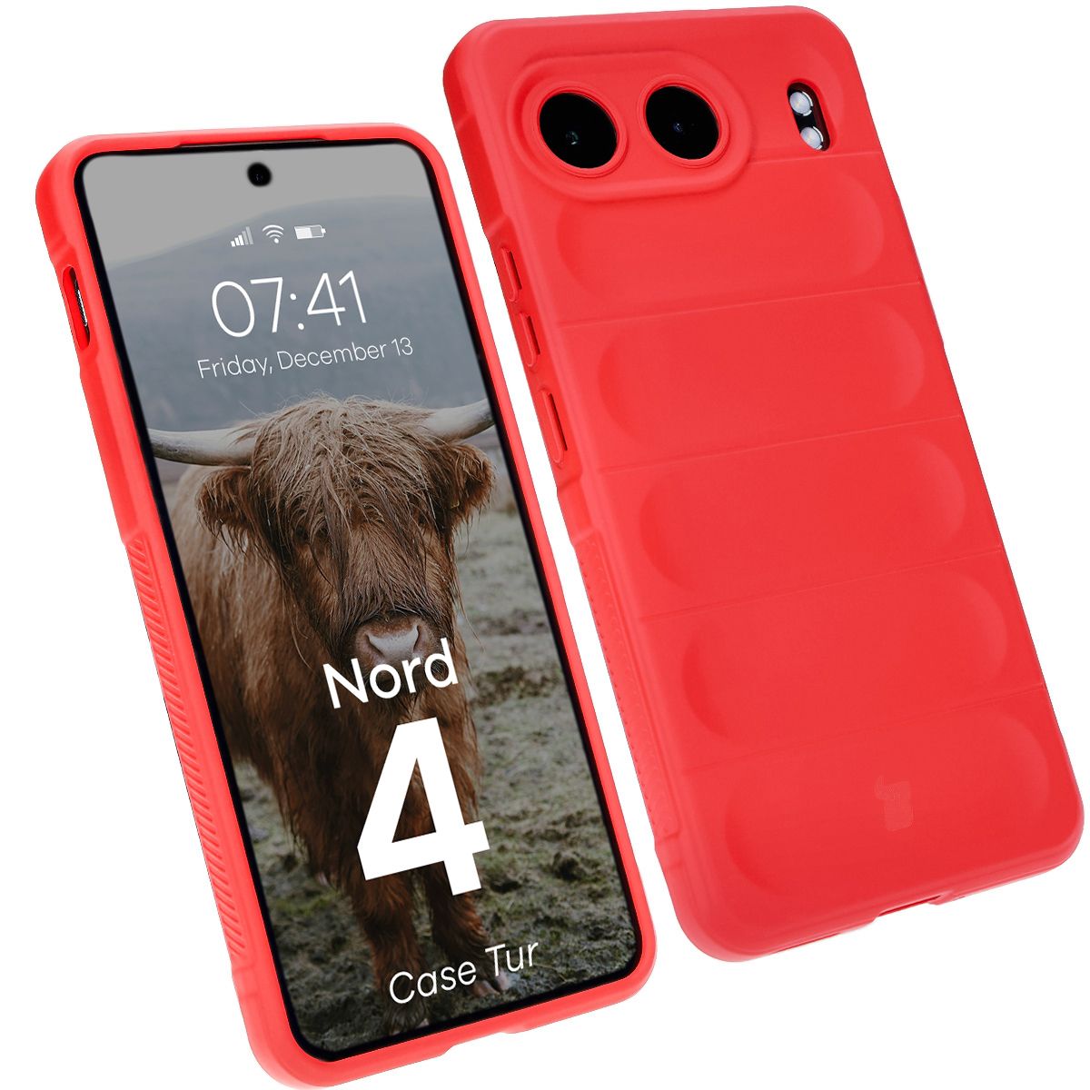 Robuste Handyhülle für OnePlus Nord 4, Bizon Case Tur, Rot
