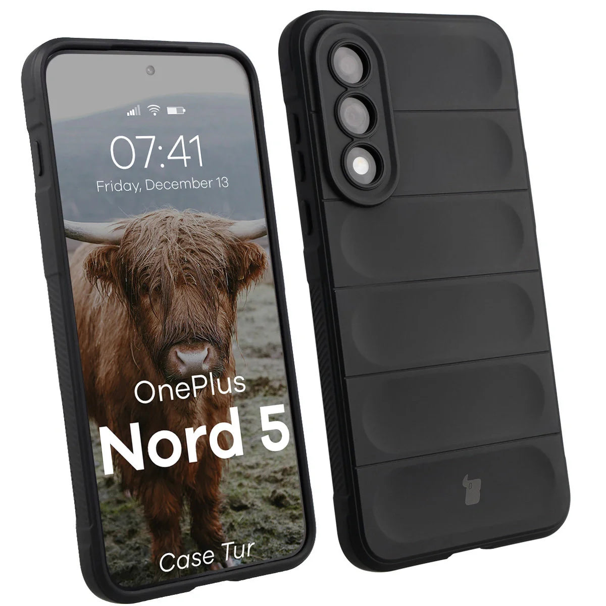 Robuste Handyhülle für OnePlus Nord 5, Bizon Case Tur, Schwarz