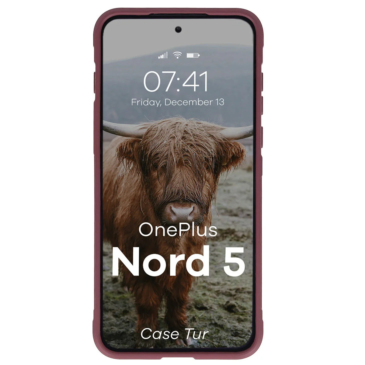 Robuste Handyhülle für OnePlus Nord 5, Bizon Case Tur, Burgunderrot