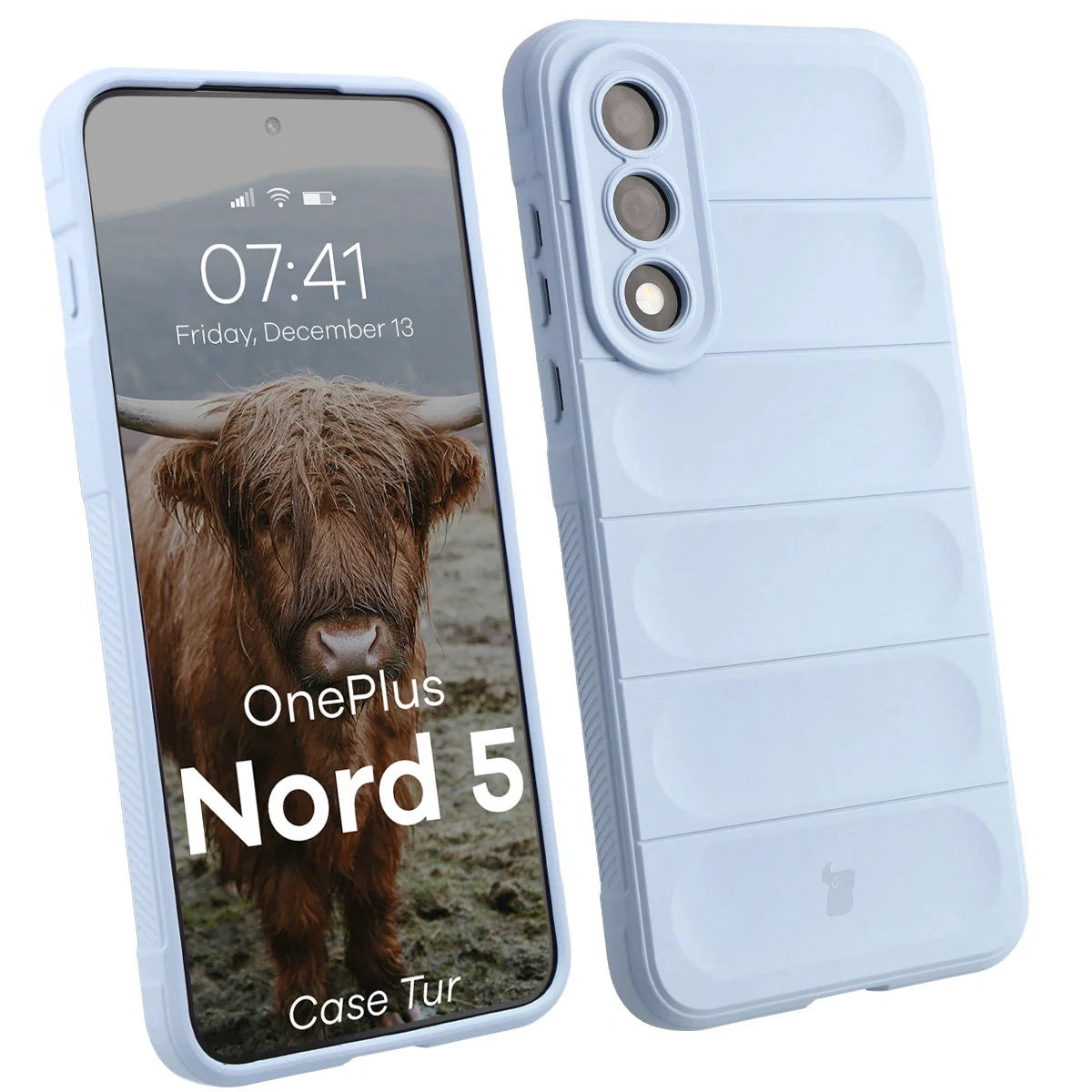 Robuste Handyhülle für OnePlus Nord 5, Bizon Case Tur, Hellblau