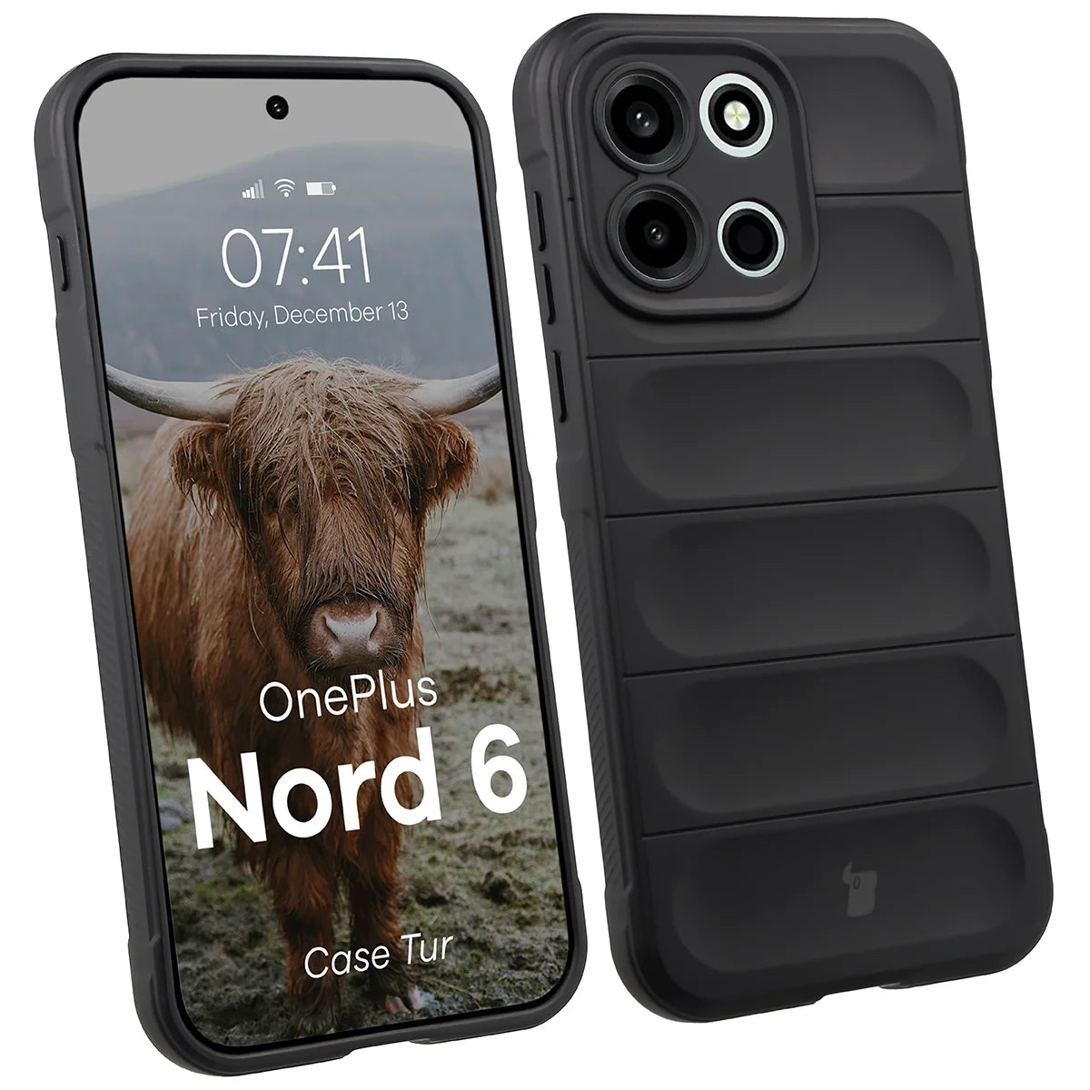 Robuste Handyhülle für OnePlus Nord 6, Bizon Case Tur, Schwarz
