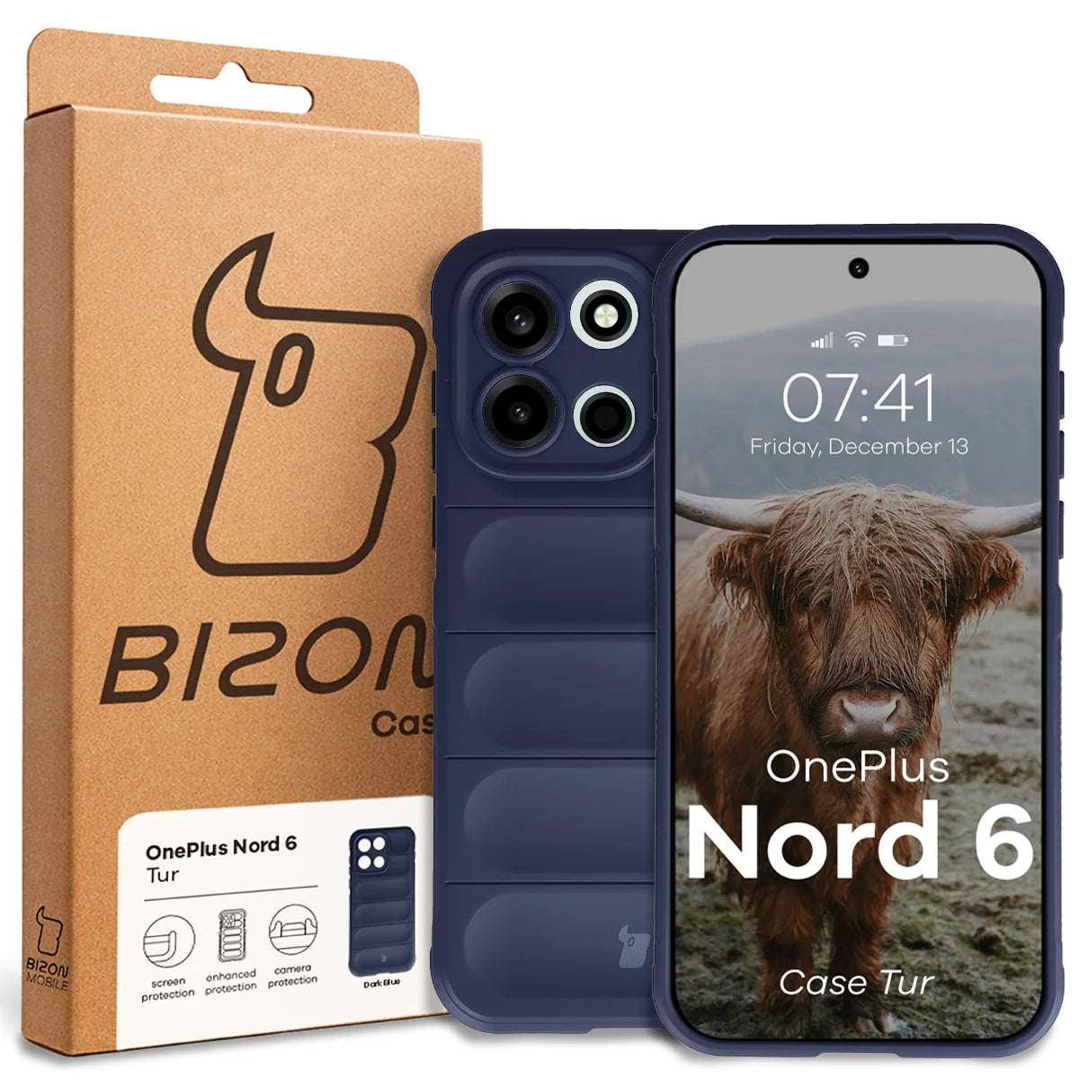Robuste Handyhülle für OnePlus Nord 6, Bizon Case Tur, Dunkelblau