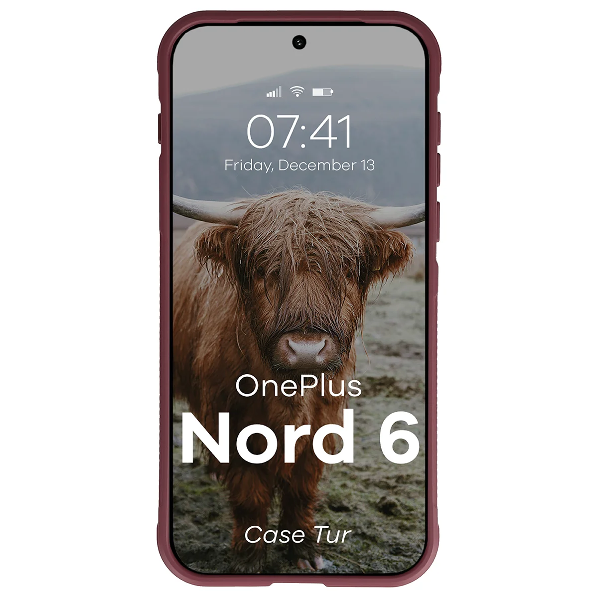 Robuste Handyhülle für OnePlus Nord 6, Bizon Case Tur, Burgunderrot