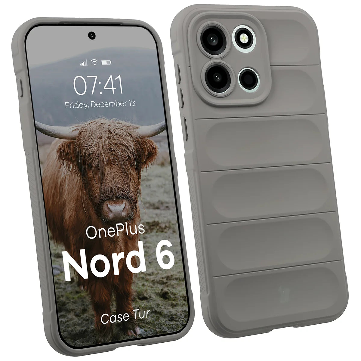 Robuste Handyhülle für OnePlus Nord 6, Bizon Case Tur, Hellgrau
