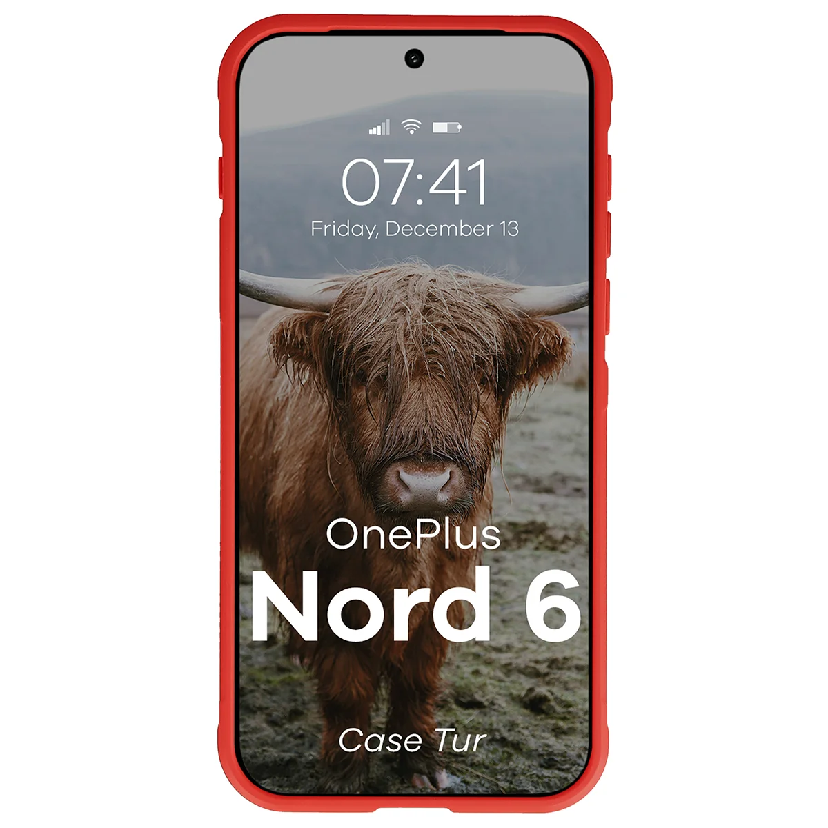 Robuste Handyhülle für OnePlus Nord 6, Bizon Case Tur, Rot