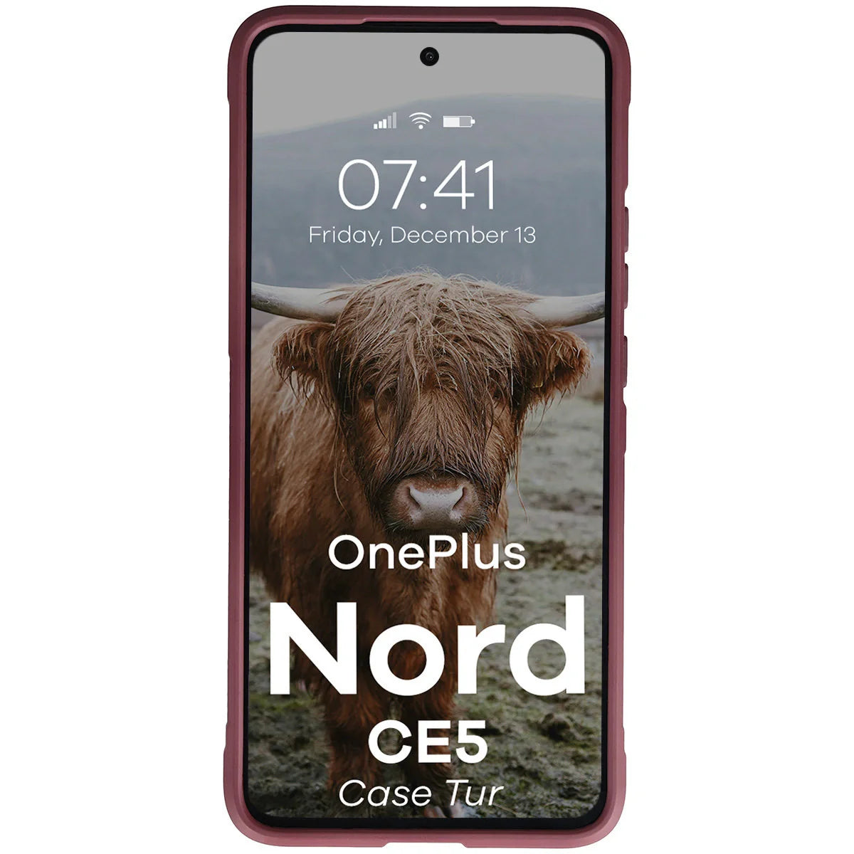 Robuste Handyhülle für OnePlus Nord CE5 5G, Bizon Case Tur, Burgunderrot