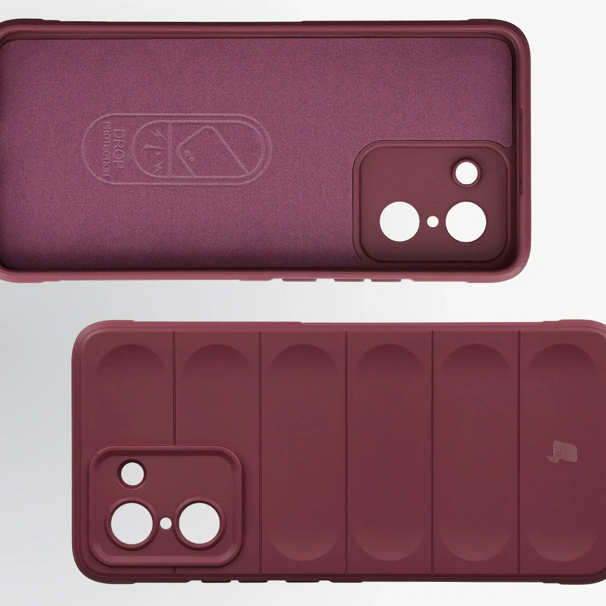 Robuste Handyhülle für OnePlus Nord CE5 5G, Bizon Case Tur, Burgunderrot