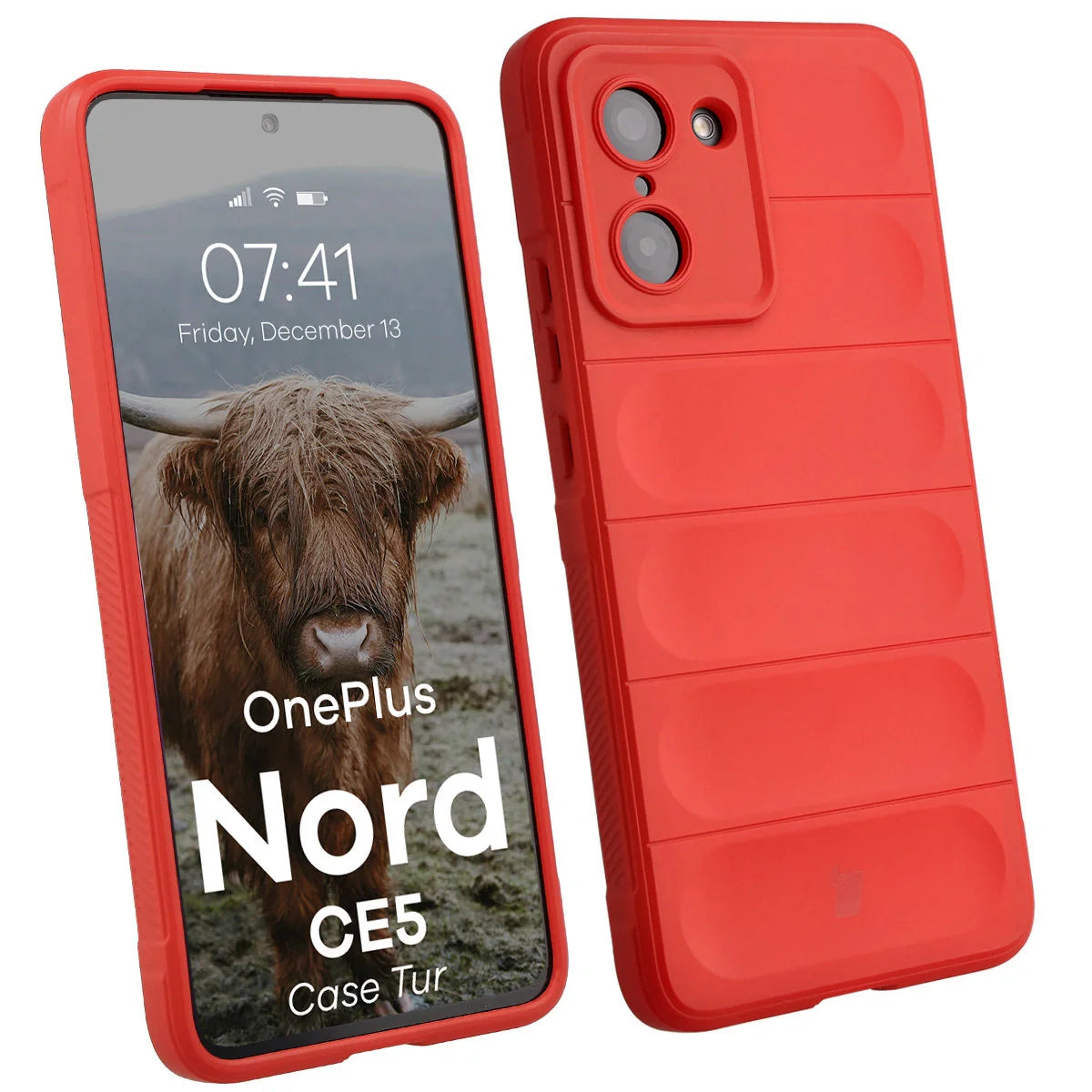 Robuste Handyhülle für OnePlus Nord CE5 5G, Bizon Case Tur, Rot