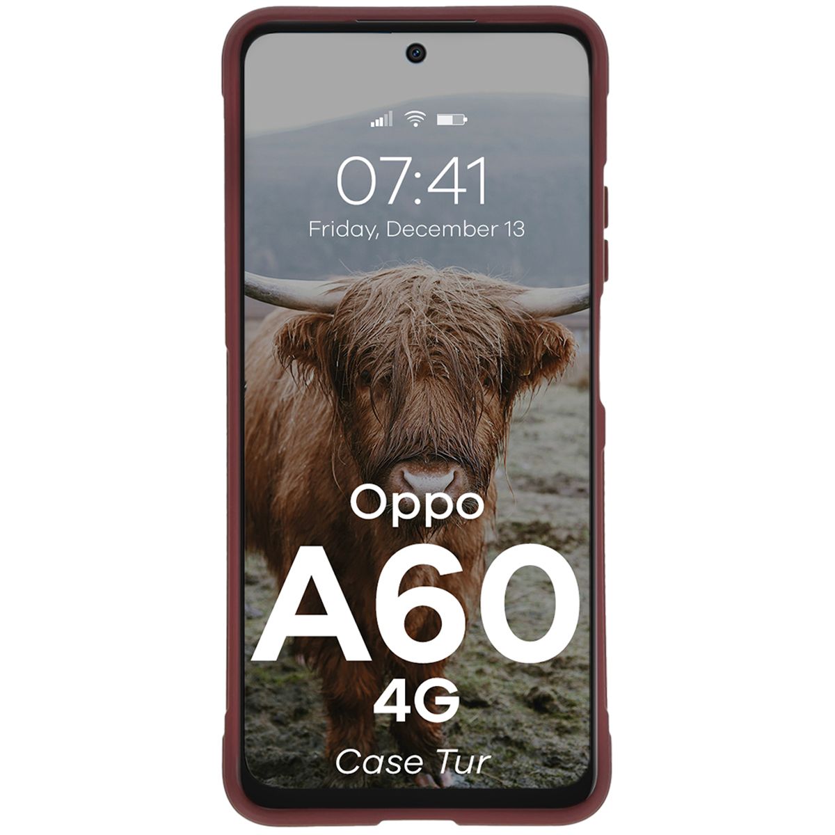 Robuste Handyhülle für Oppo A60 4G, Bizon Case Tur, Burgunderrot