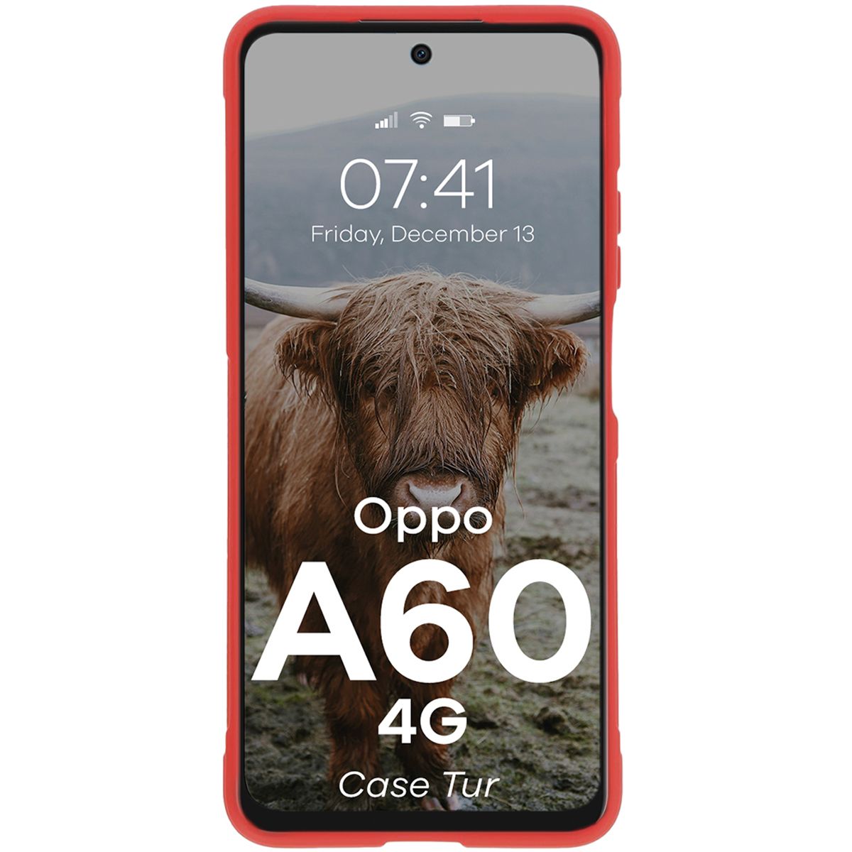 Robuste Handyhülle für Oppo A60 4G, Bizon Case Tur, Rot