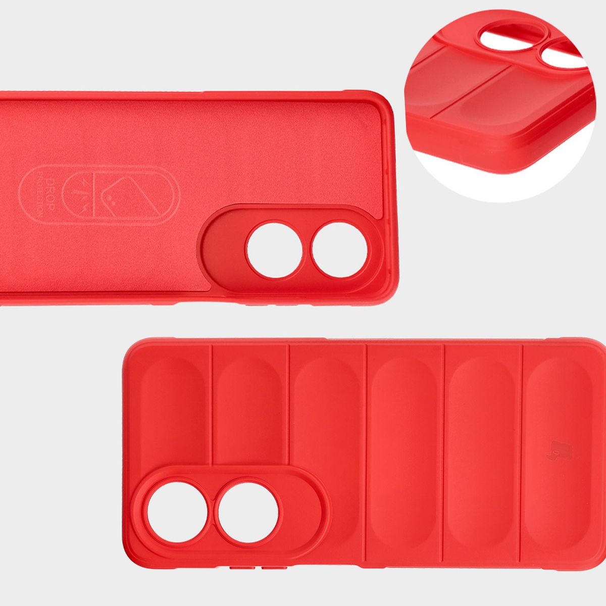 Robuste Handyhülle für Oppo A60 4G, Bizon Case Tur, Rot