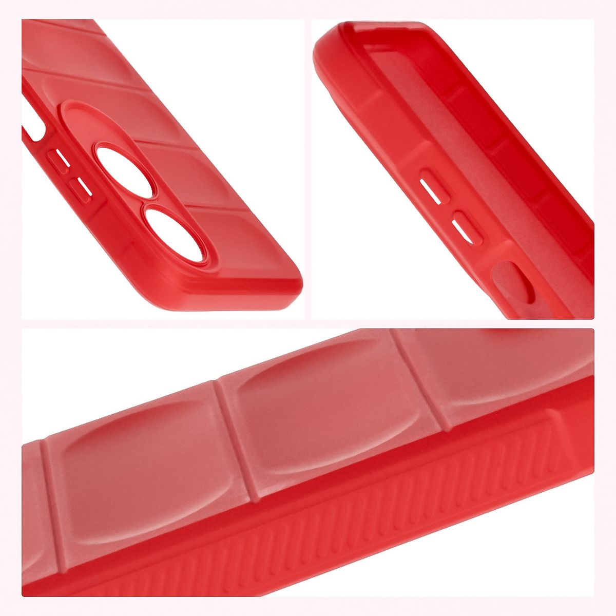 Robuste Handyhülle für Oppo A60 4G, Bizon Case Tur, Rot