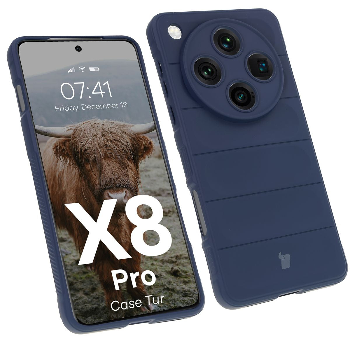 Robuste Handyhülle für Oppo Find X8 Pro, Bizon Case Tur, Dunkelblau