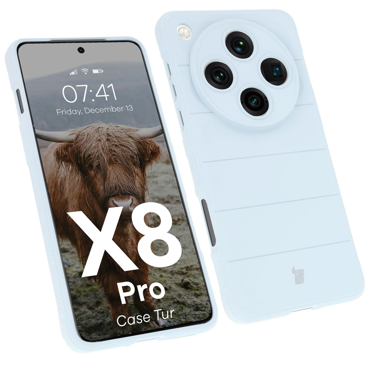 Robuste Handyhülle für Oppo Find X8 Pro, Bizon Case Tur, Hellblau