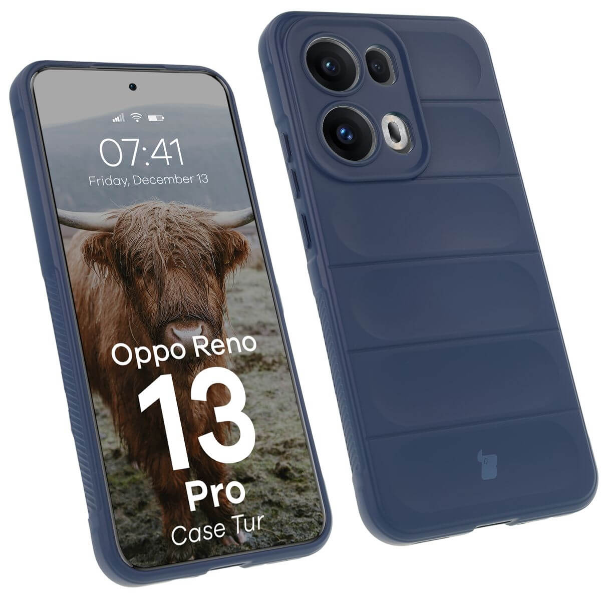 Robuste Handyhülle für Oppo Reno13 Pro, Bizon Case Tur, Dunkelblau