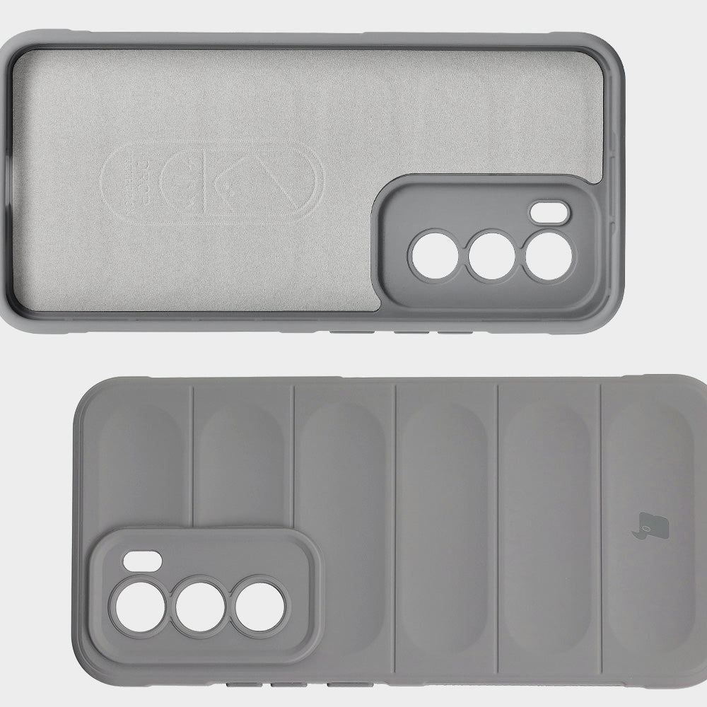 Robuste Handyhülle für Oppo Reno 12, Bizon Case Tur, Hellgrau