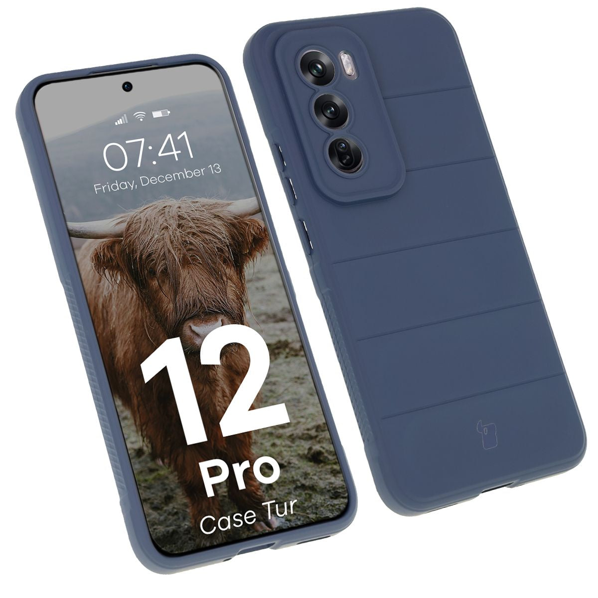 Robuste Handyhülle für Oppo Reno 12 Pro, Bizon Case Tur, Dunkelblau