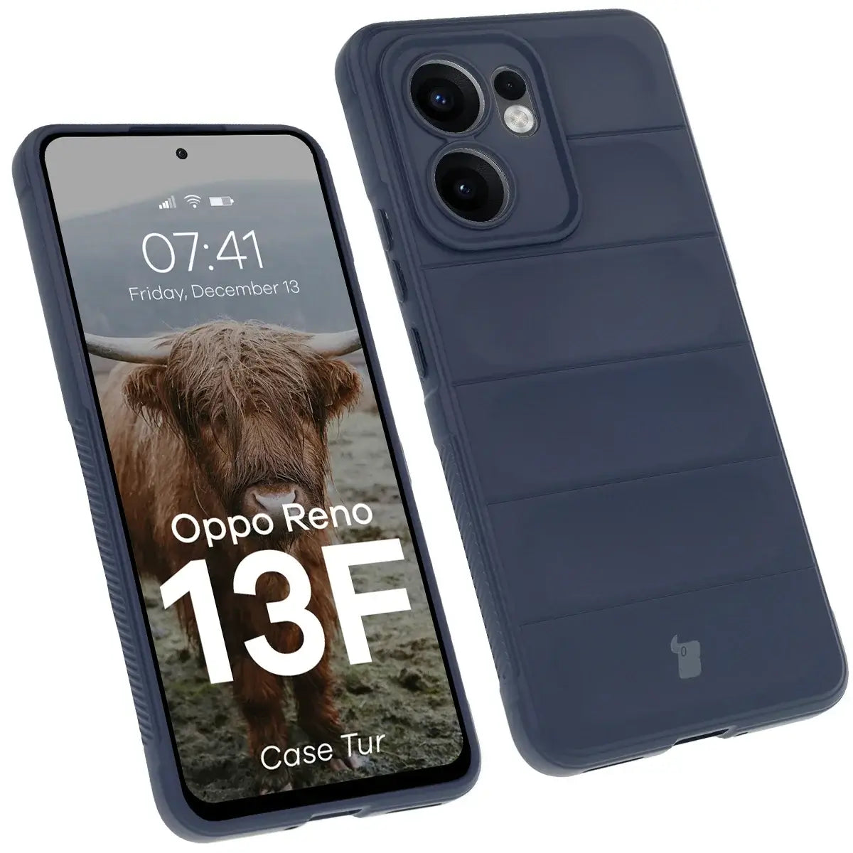 Robuste Handyhülle für Oppo Reno13 F, Bizon Case Tur, Dunkelblau