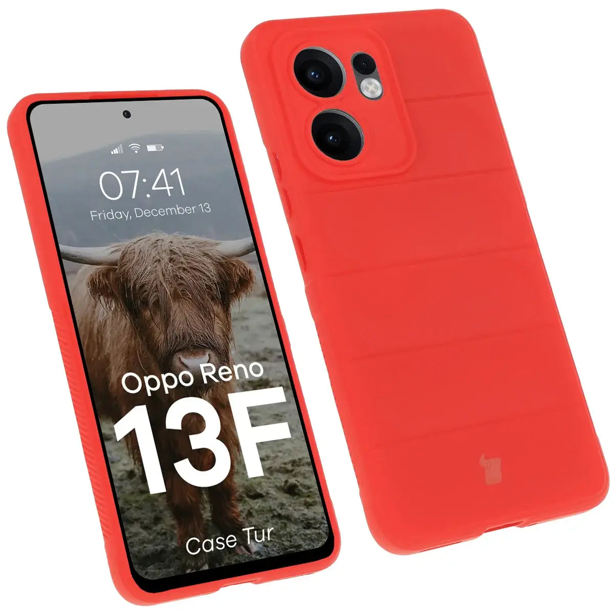 Robuste Handyhülle für Oppo Reno13 F, Bizon Case Tur, Rot