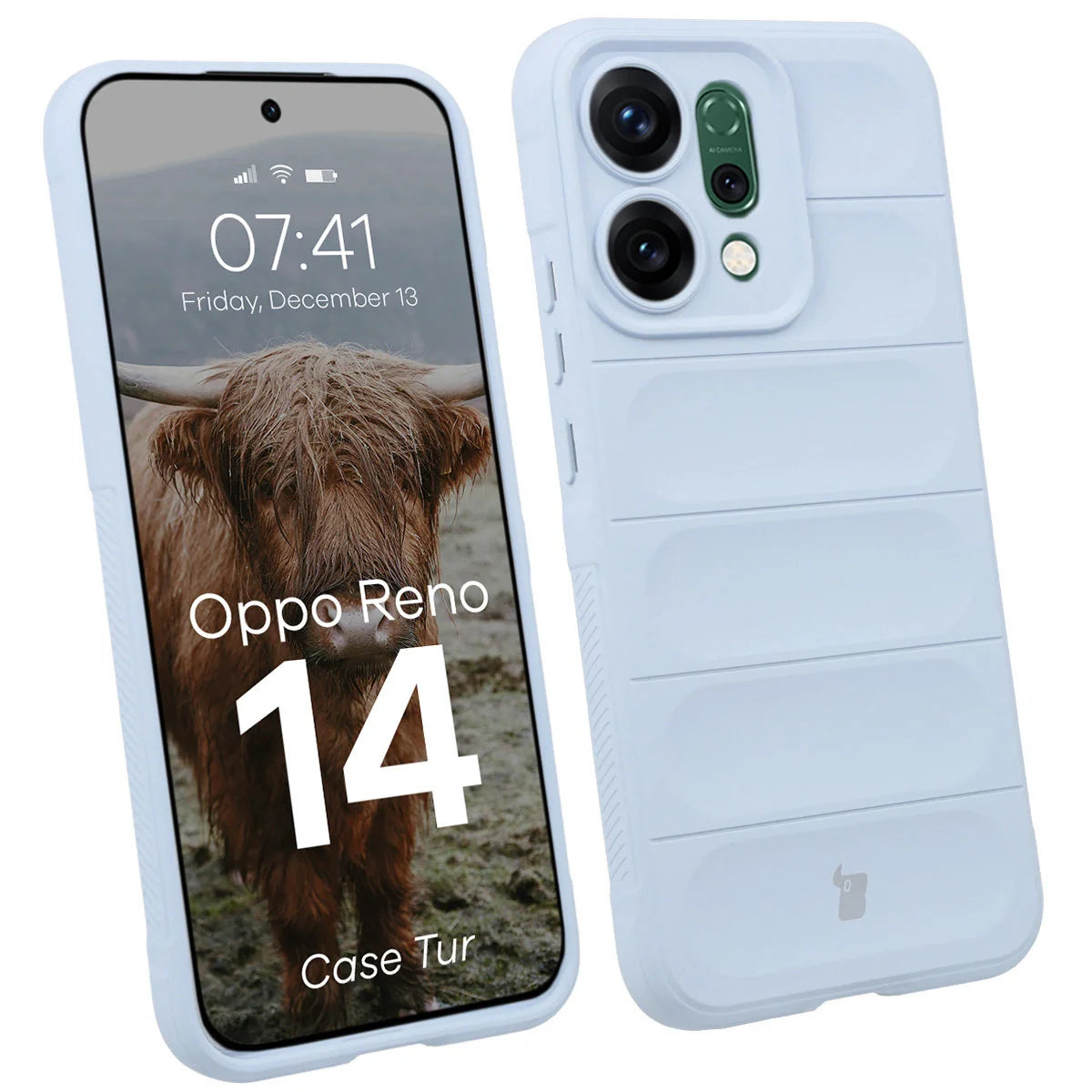 Robuste Handyhülle für Oppo Reno 14, Bizon Case Tur, Hellblau