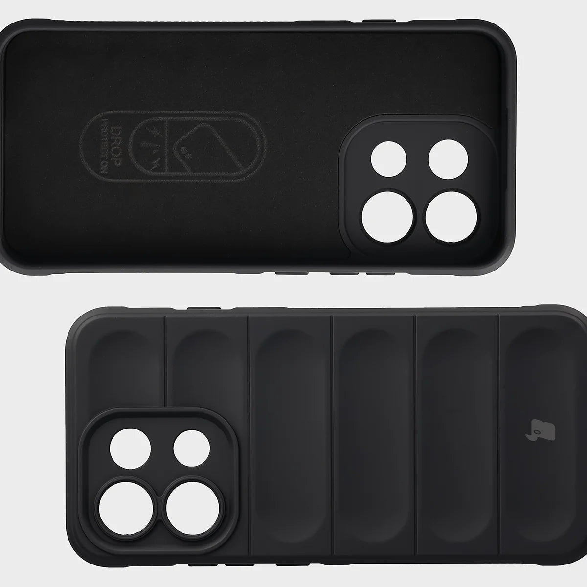 Robuste Handyhülle für Oppo Reno16 F / Reno16 FS 5G, Bizon Case Tur, Schwarz