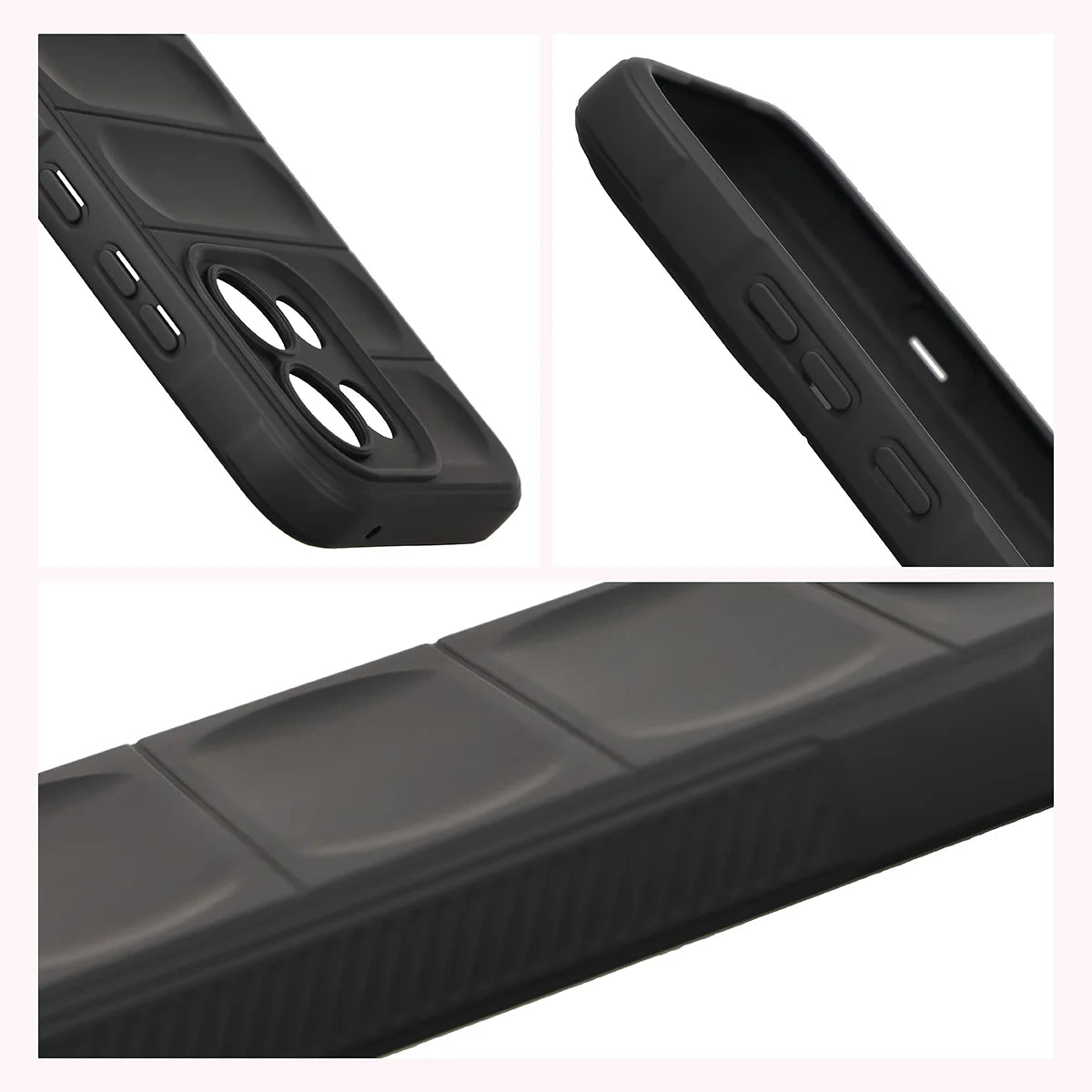 Robuste Handyhülle für Oppo Reno16 F / Reno16 FS 5G, Bizon Case Tur, Schwarz