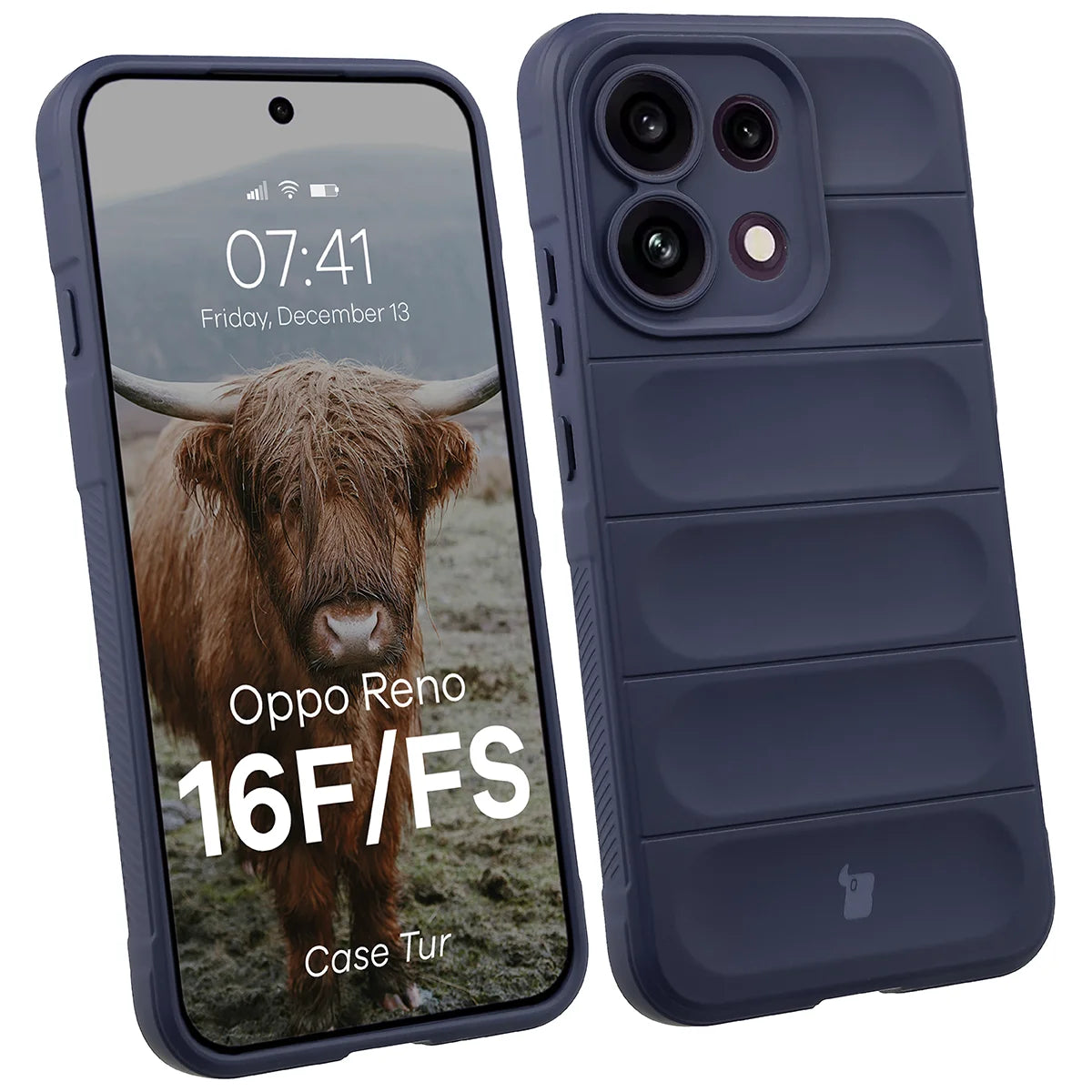 Robuste Handyhülle für Oppo Reno16 F / Reno16 FS 5G, Bizon Case Tur, Dunkelblau