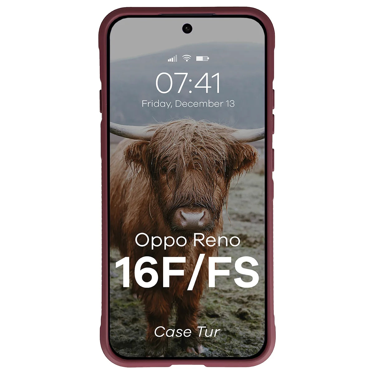 Robuste Handyhülle für Oppo Reno16 F / Reno16 FS 5G, Bizon Case Tur, Burgunderrot