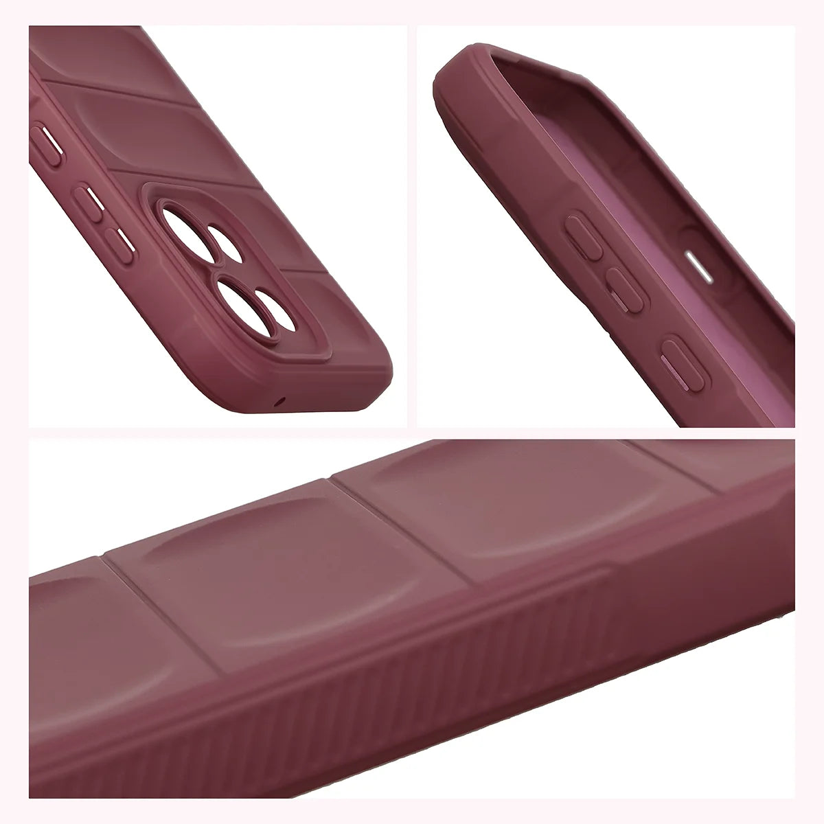 Robuste Handyhülle für Oppo Reno16 F / Reno16 FS 5G, Bizon Case Tur, Burgunderrot