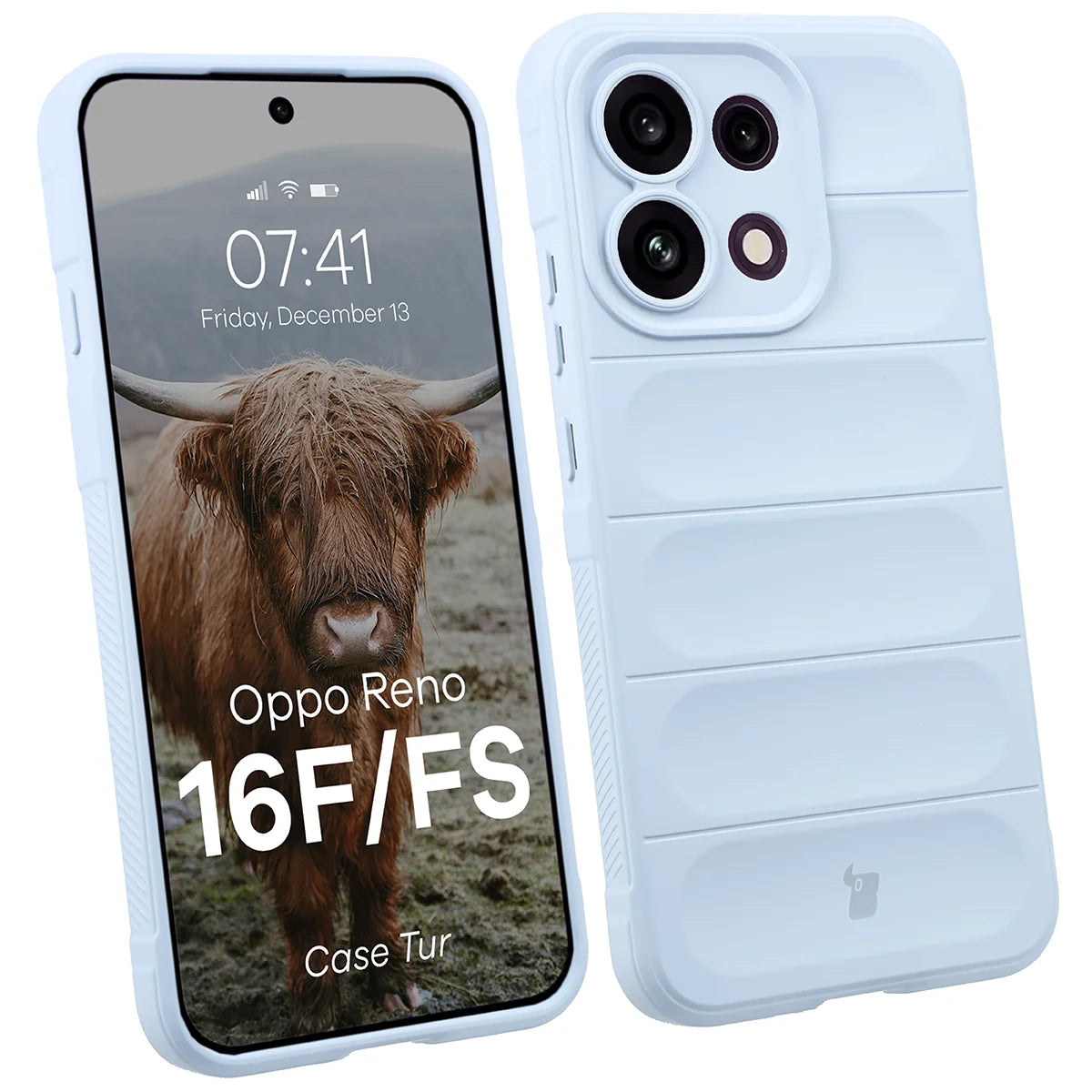 Robuste Handyhülle für Oppo Reno16 F / Reno16 FS 5G, Bizon Case Tur, Hellblau