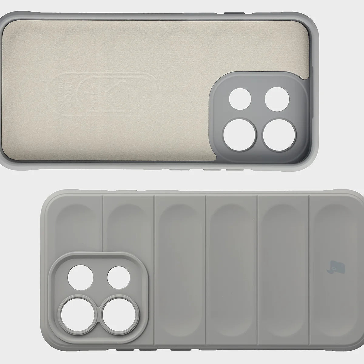 Robuste Handyhülle für Oppo Reno16 F / Reno16 FS 5G, Bizon Case Tur, Hellgrau