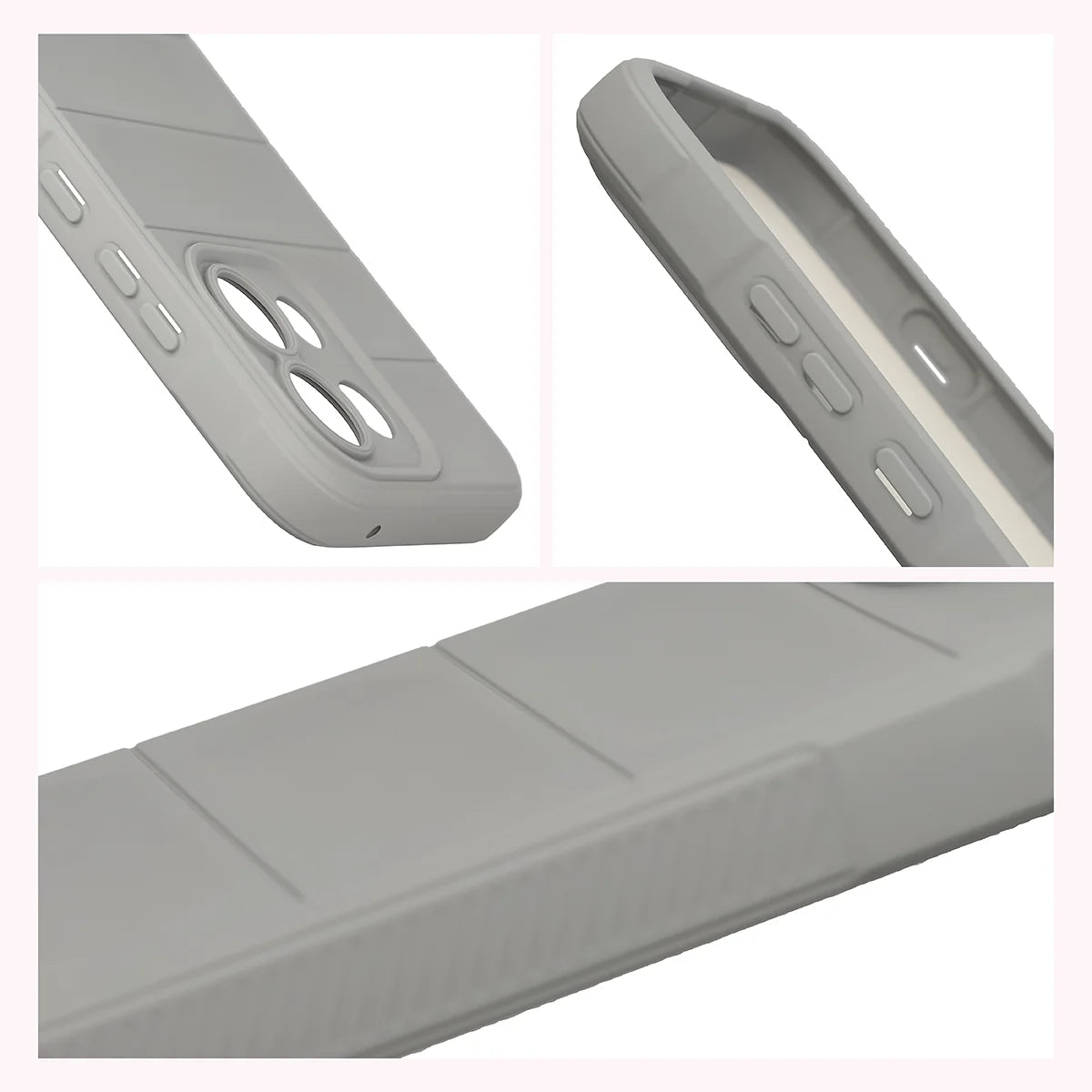 Robuste Handyhülle für Oppo Reno16 F / Reno16 FS 5G, Bizon Case Tur, Hellgrau