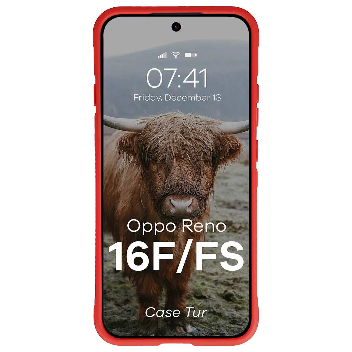 Robuste Handyhülle für Oppo Reno16 F / Reno16 FS 5G, Bizon Case Tur, Rot