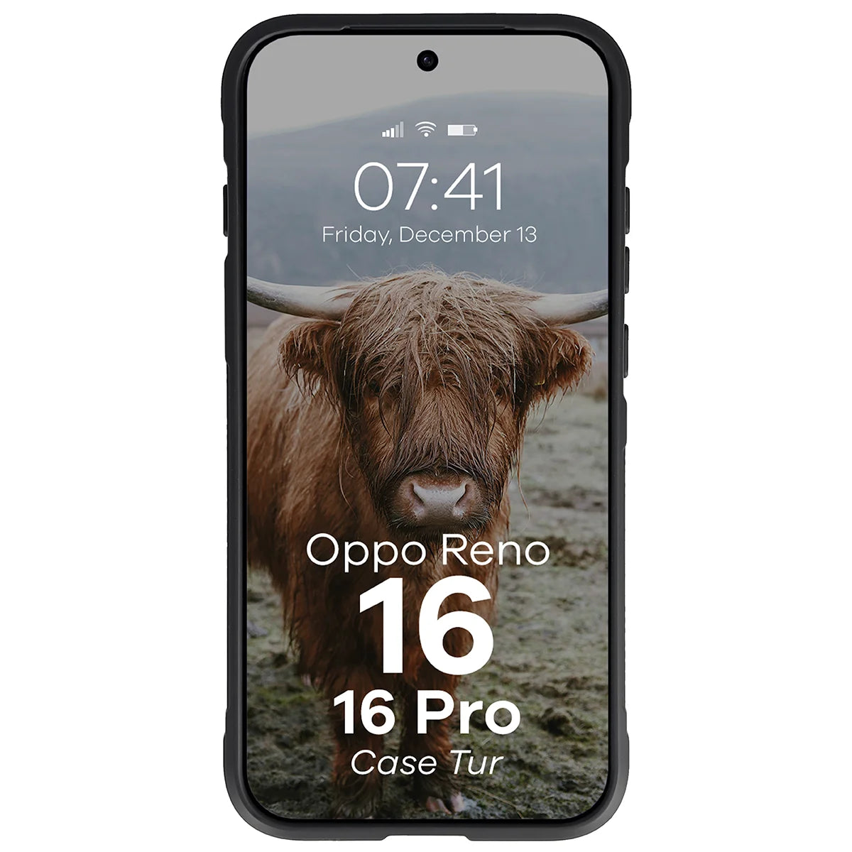 Robuste Handyhülle für Oppo Reno16 / Reno16 Pro 5G, Bizon Case Tur, Schwarz