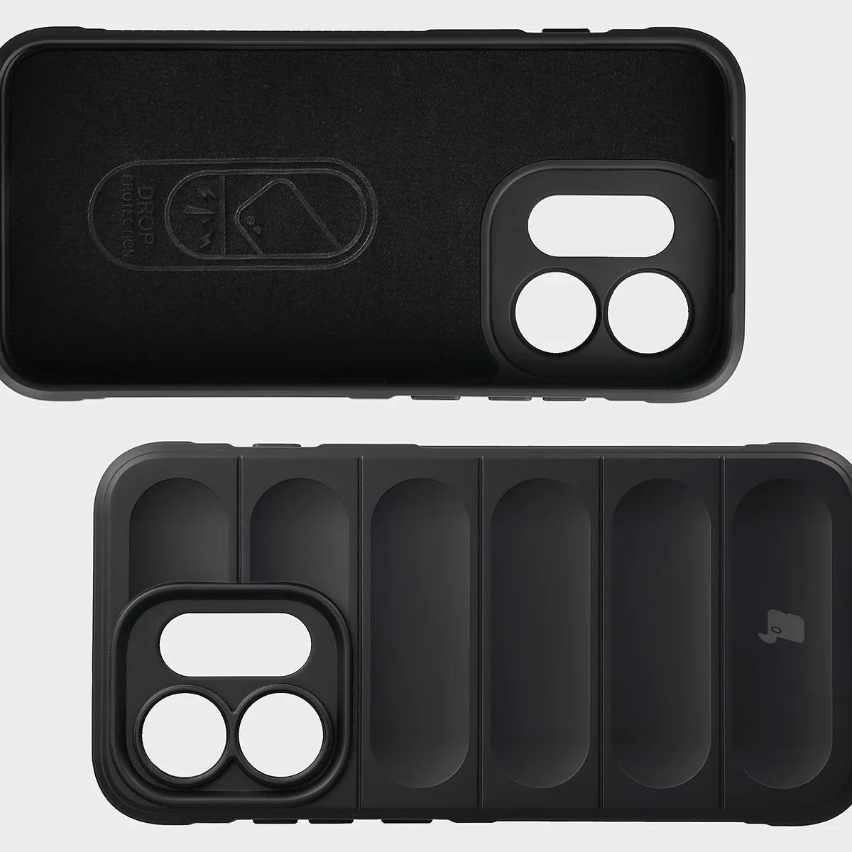 Robuste Handyhülle für Oppo Reno16 / Reno16 Pro 5G, Bizon Case Tur, Schwarz