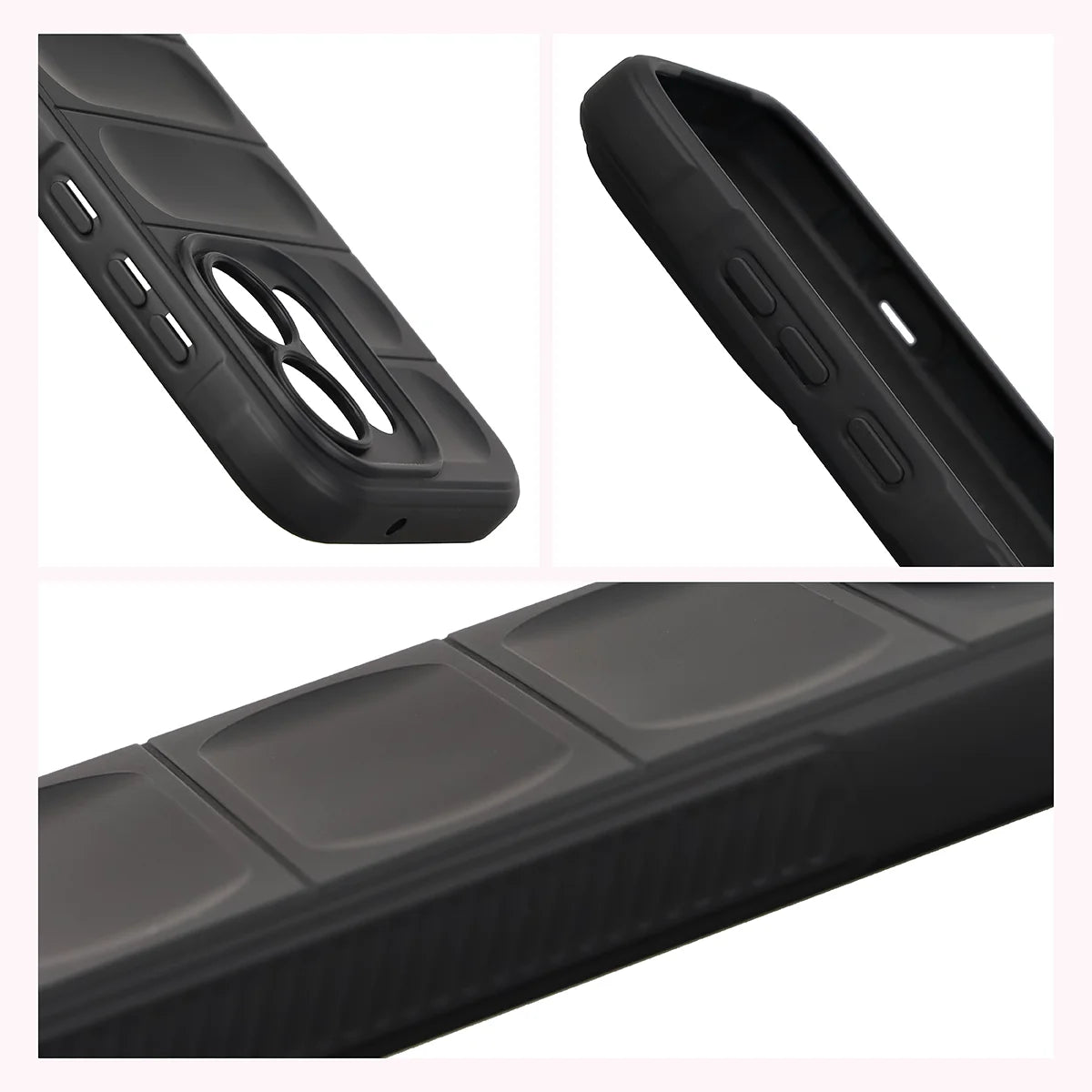 Robuste Handyhülle für Oppo Reno16 / Reno16 Pro 5G, Bizon Case Tur, Schwarz