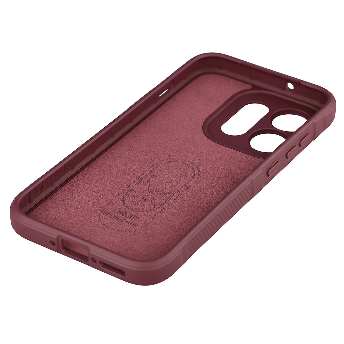 Robuste Handyhülle für Oppo Reno16 / Reno16 Pro 5G, Bizon Case Tur, Burgunderrot