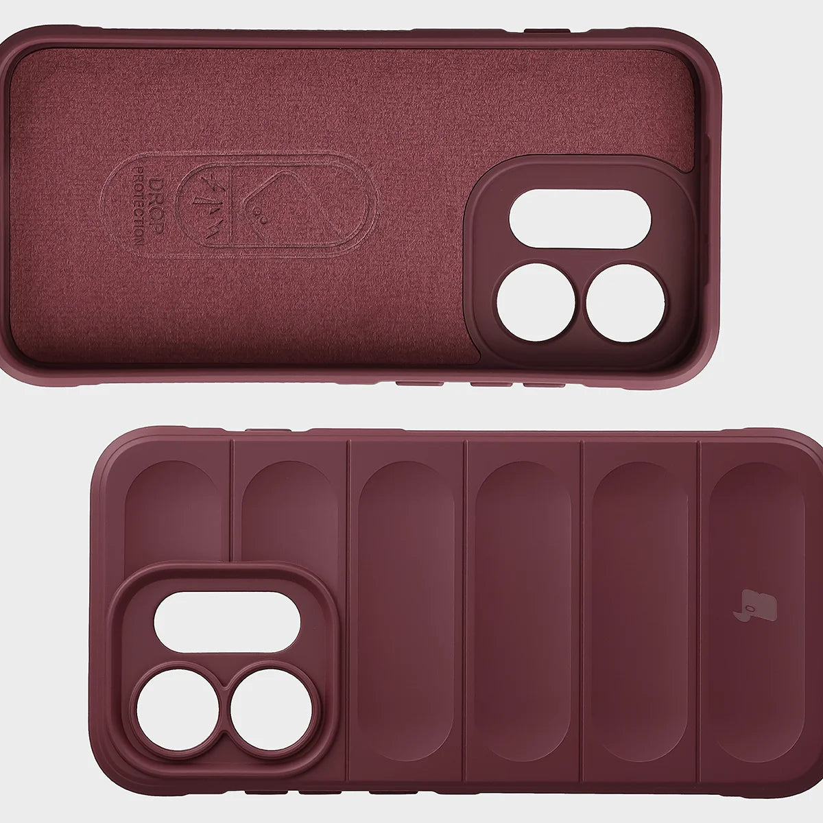 Robuste Handyhülle für Oppo Reno16 / Reno16 Pro 5G, Bizon Case Tur, Burgunderrot