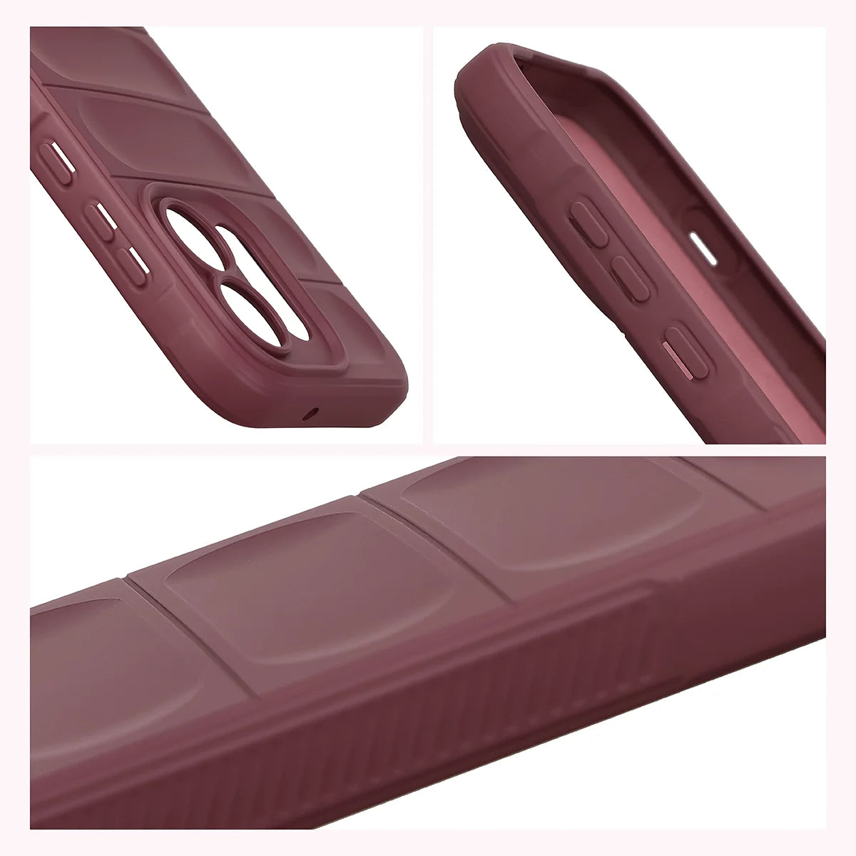 Robuste Handyhülle für Oppo Reno16 / Reno16 Pro 5G, Bizon Case Tur, Burgunderrot