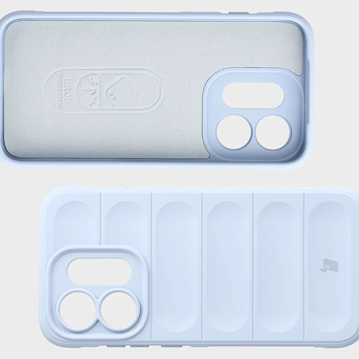 Robuste Handyhülle für Oppo Reno16 / Reno16 Pro 5G, Bizon Case Tur, Hellblau