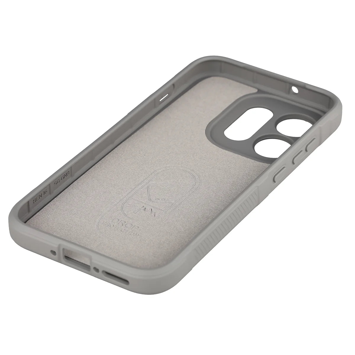 Robuste Handyhülle für Oppo Reno16 / Reno16 Pro 5G, Bizon Case Tur, Hellgrau