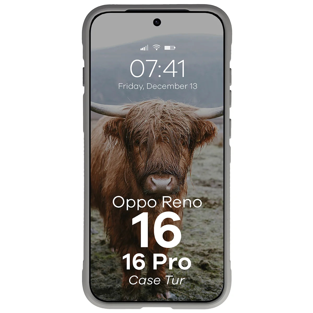 Robuste Handyhülle für Oppo Reno16 / Reno16 Pro 5G, Bizon Case Tur, Hellgrau