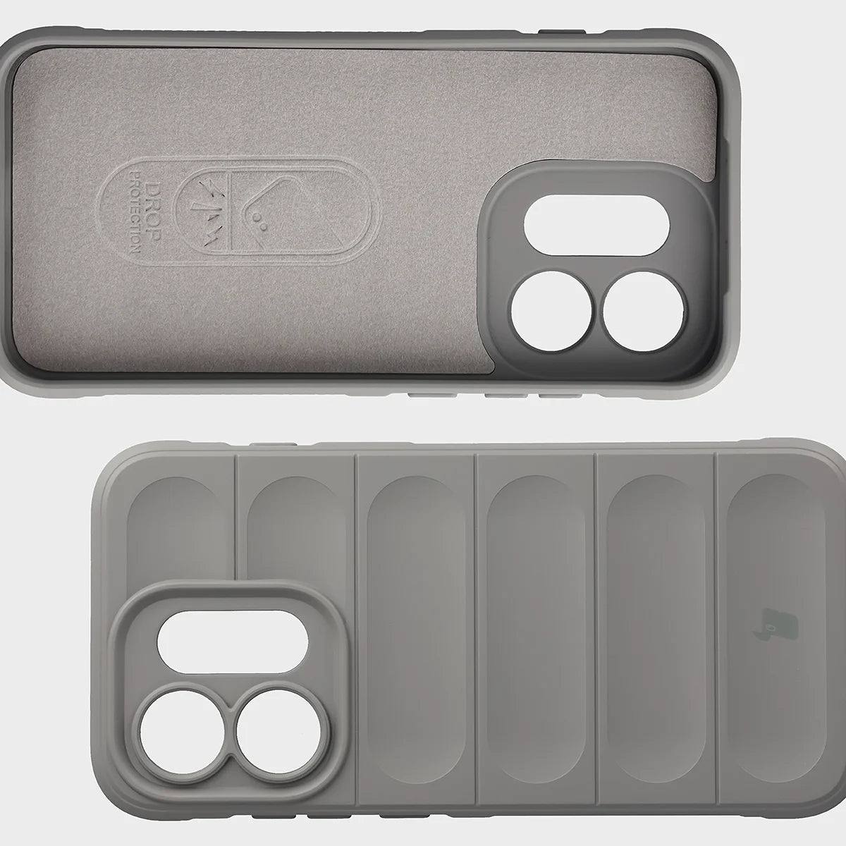 Robuste Handyhülle für Oppo Reno16 / Reno16 Pro 5G, Bizon Case Tur, Hellgrau